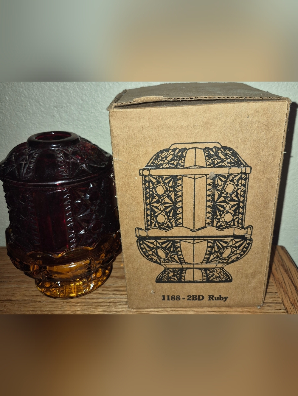 Vintage Home Interiors "Stars And Bars" Fairy Lamp With Original Box - Picture 5 of 5